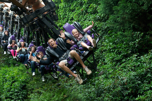 A family on a thrilling ride at Chesington